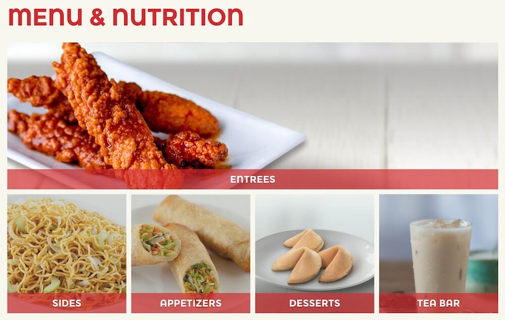 Panda Express Chinese restaurant has their nutrition information listed on their website.