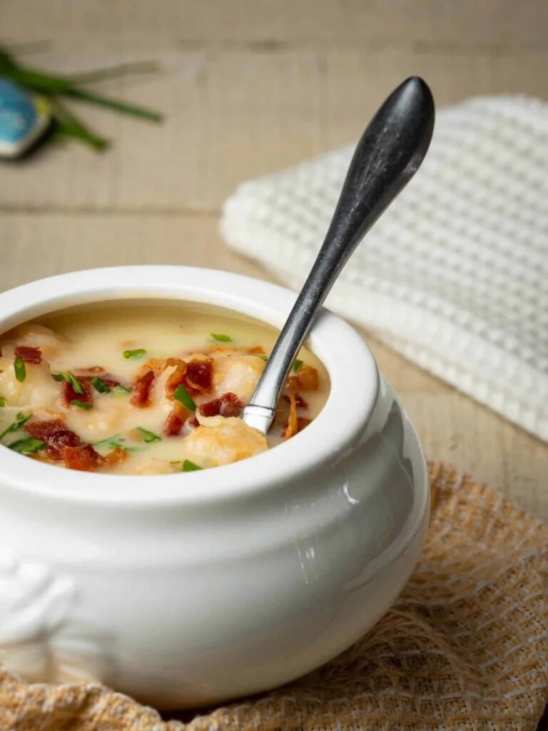 24 Easy Keto Shrimp Recipes You Can Make In 30 Minutes Or Less   Keto Shrimp And Bacon Chowder 3 768x1024 