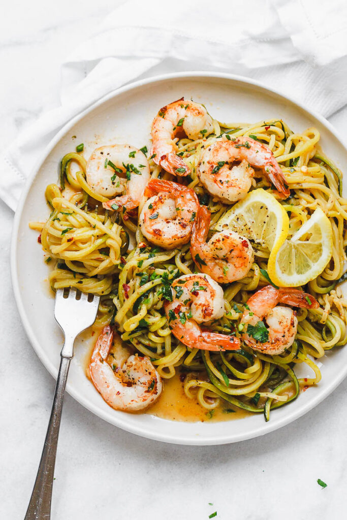 24 Easy Keto Shrimp Recipes You Can Make In 30 Minutes Or Less   Shrimp And Zoodles Recipe 683x1024 